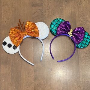 Disney Olaf Frozen Little Mermaid Snowman Kids Headbands Minnie Mickey Ears